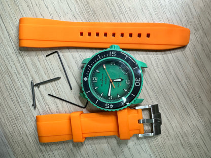 Cinturini BLANC in silicone da 22mm (Es. BlancpainxSwatch)