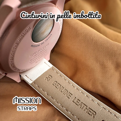 Cinturini PELLE IMBOTTITA di qualità per Omega x Swatch