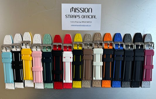 "BEACH" Straps - Soft silicone straps with quick hook. Perfect for all watches with 20mm lugs.