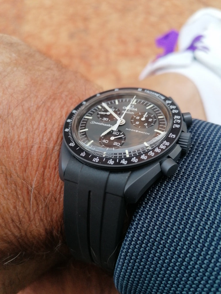 Wraparound "SILICONE" straps for all OmegaSwatch models of the "Mission to the Moon" series and other watches with 20mm lugs (Timex, Seiko, Citizen etc .)
