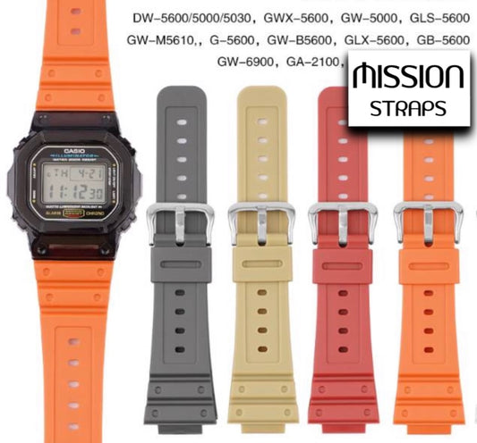 SILICONE watch bands for CASIO G-5600 DW6900 GWM5610 GLX5600 GW-B5600 etc.