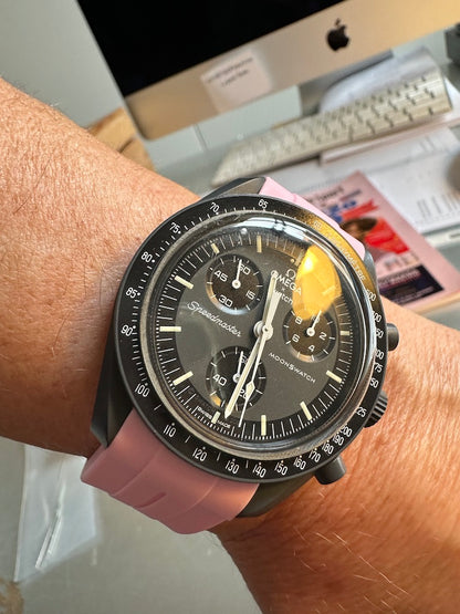 Wraparound "SILICONE" straps for all OmegaSwatch models of the "Mission to the Moon" series and other watches with 20mm lugs (Timex, Seiko, Citizen etc .)
