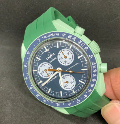 Wraparound "SILICONE" straps for all OmegaSwatch models of the "Mission to the Moon" series and other watches with 20mm lugs (Timex, Seiko, Citizen etc .)
