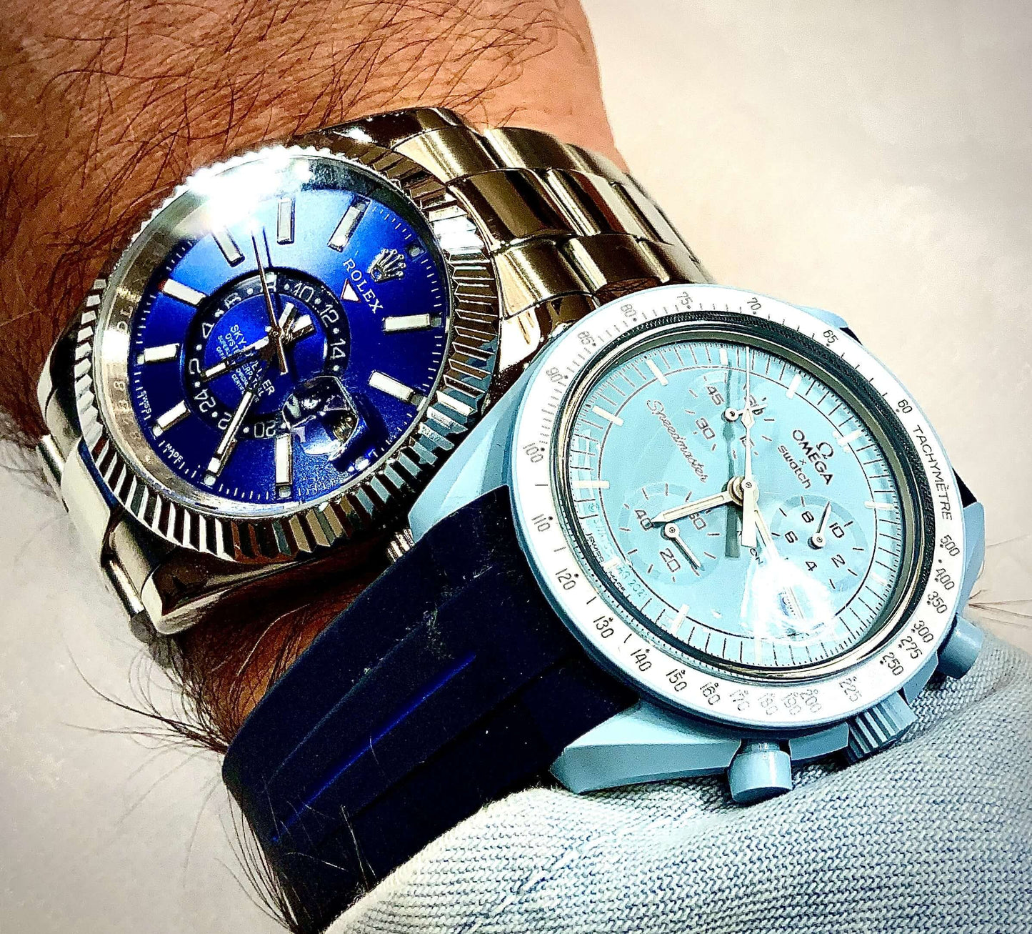 Wraparound "SILICONE" straps for all OmegaSwatch models of the "Mission to the Moon" series and other watches with 20mm lugs (Timex, Seiko, Citizen etc .)
