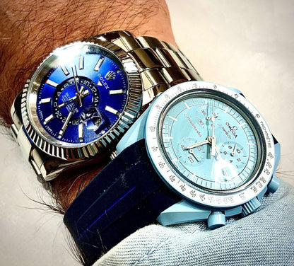 Wraparound "SILICONE" straps for all OmegaSwatch models of the "Mission to the Moon" series and other watches with 20mm lugs (Timex, Seiko, Citizen etc .)