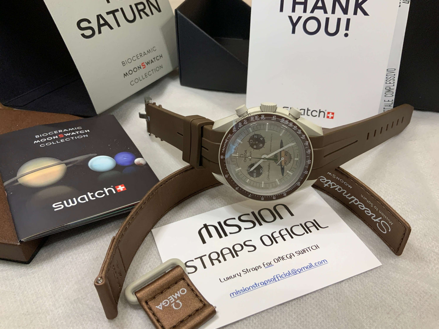 Wraparound "SILICONE" straps for all OmegaSwatch models of the "Mission to the Moon" series and other watches with 20mm lugs (Timex, Seiko, Citizen etc .)