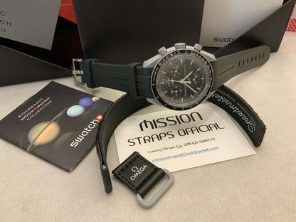 Wraparound "SILICONE" straps for all OmegaSwatch models of the "Mission to the Moon" series and other watches with 20mm lugs (Timex, Seiko, Citizen etc .)