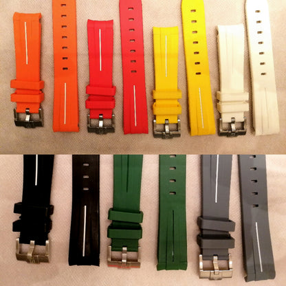 Wraparound "SILICONE" straps for all OmegaSwatch models of the "Mission to the Moon" series and other watches with 20mm lugs (Timex, Seiko, Citizen etc .)